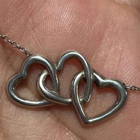 Tiffany & co 3 open heart necklace 925 - Picture 6 of 6